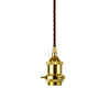 Gold Decorative Bulb Holder with Brown Twisted Cable
