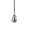 Nickel Decorative Bulb Holder with Black Twisted Cable