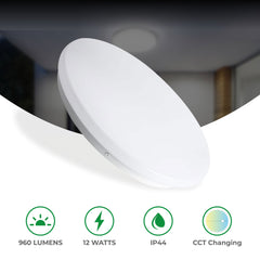 12W Colour Changing Round Led Ip44 Ceiling/Wall Light