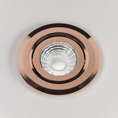 Rose Gold Tiltable 3K Warm White Fire Rated LED 6W IP44 High CRI Dimmable Downlight