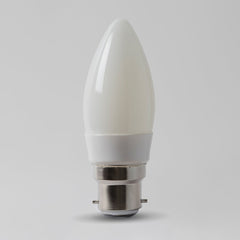 4w B22 4100K Opal Dimmable LED Candle bulb with white plastic