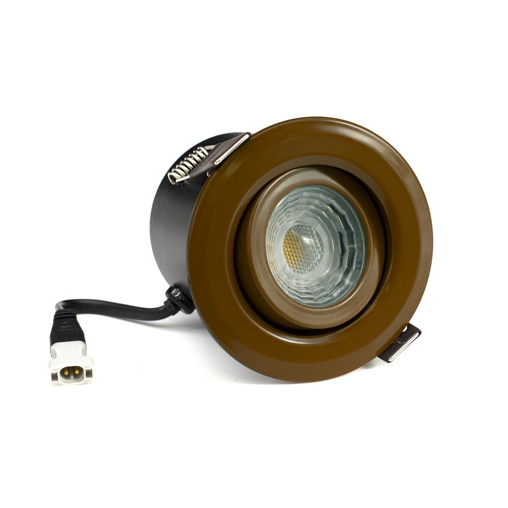 Brown Tiltable 4K Natural White Fire Rated LED 6W IP44 High CRI Dimmable Downlight