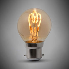 2w B22 Vintage Edison Golf Ball LED Light Bulb 1800K T-Spiral Filament High CRI Dimmable