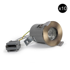 10 PACK - Antique Brass GU10 Fire Rated IP65 Downlight - SE Home