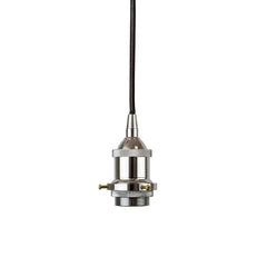 Nickel Decorative Bulb Holder with Black Round Cable - SE Home