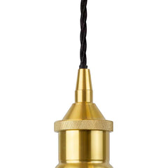 Polished Brass Decorative Bulb Holder with Black Twisted Cable - SE Home