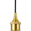 Polished Brass Decorative Bulb Holder with Black Twisted Cable - SE Home