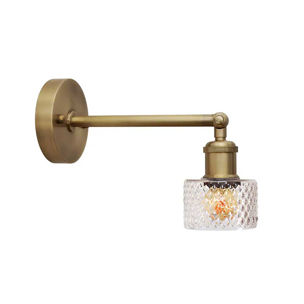 Dante Petite Prismatic Glass Wall Light - Brass