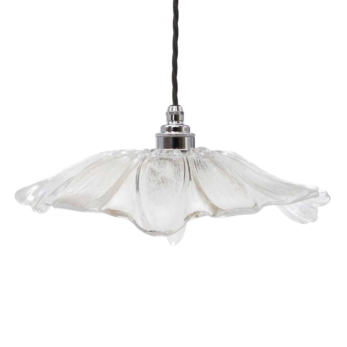 Organic Fleur Glass Pendant Light - Nickel - SE Home