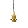 Polished Brass Decorative Bulb Holder with Black Round Cable