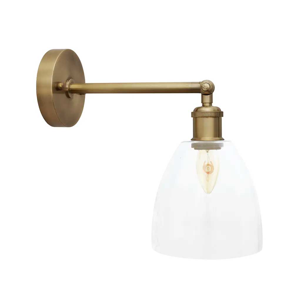 Potter Clear Glass Wall Light - Brass - SE Home