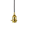 Gold Decorative Bulb Holder with Black Twisted Cable - SE Home
