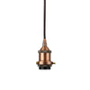 Matt Antique Copper Decorative Bulb Holder with Black Round Cable