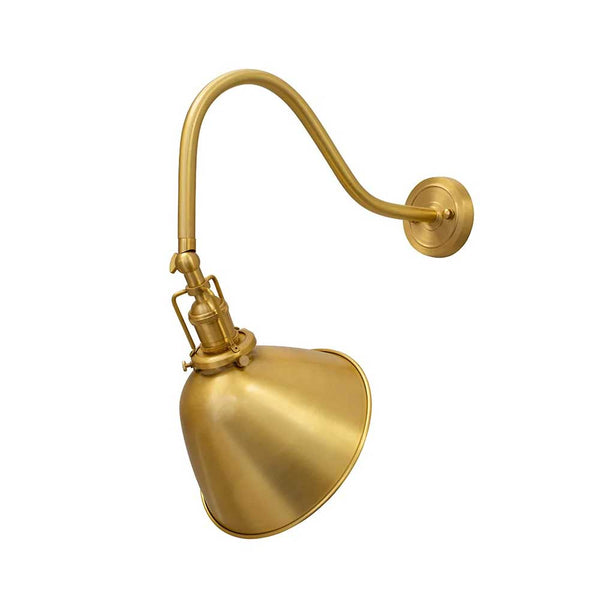 Claridge Lacquered Aged Brass Adjustable Reading Wall Light - SE Home