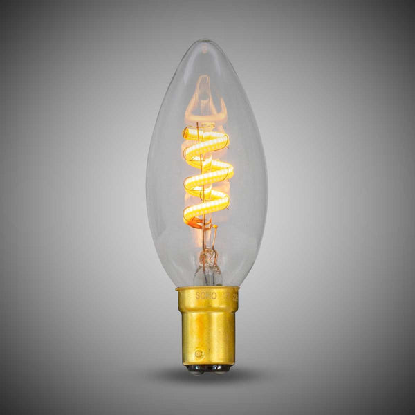 3W CANDLE C35 Dim to warm B15 Clear LED Bulb - SE Home