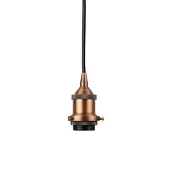 Matt Antique Copper Decorative Bulb Holder with Black Round Cable - SE Home