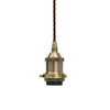 Antique Brass Decorative Bulb Holder with Brown Twisted Cable - SE Home
