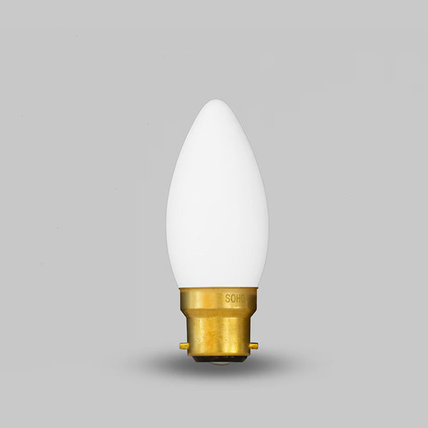 3W Dim to Warm B22 Matt White Candle LED Light Bulb - SE Home