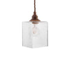Montagu Cuboid Dappled Glass Pendant Light - Old English Brass - SE Home