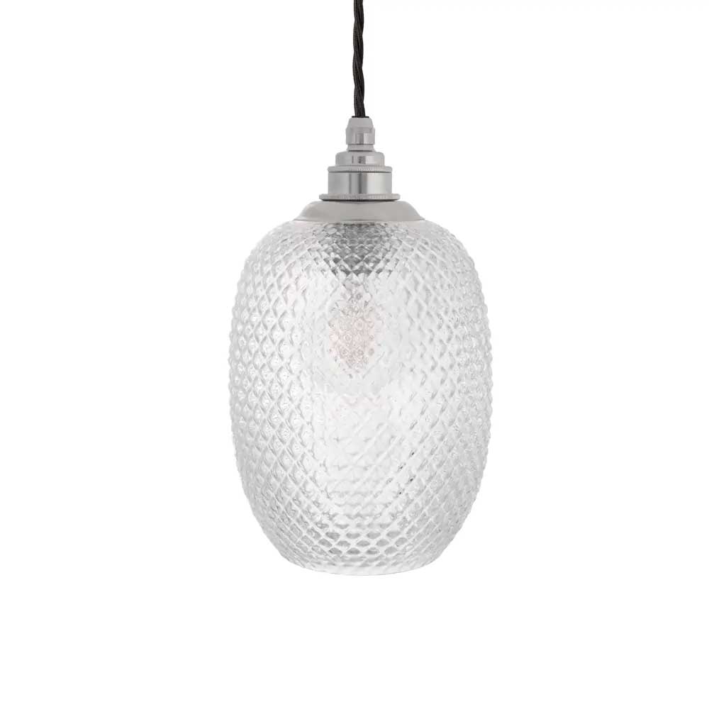 Huxley Prismatic Pineapple Glass Pendant Light - Nickel - SE Home