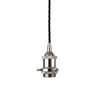 Nickel Decorative Bulb Holder with Black Twisted Cable - SE Home