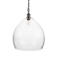 Harington Clear Dome Glass Pendant Light - Black Nickel