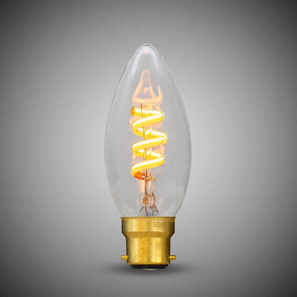 3W CANDLE C35 Dim to warm B22 Clear LED Bulb - SE Home