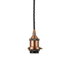 Matt Antique Copper Decorative Bulb Holder with Black Twisted Cable - SE Home