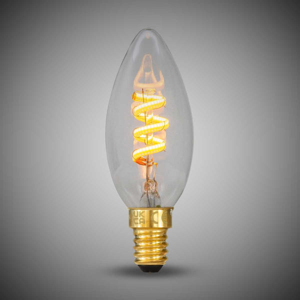 3W CANDLE C35 Dim to warm E14 Clear LED Bulb - SE Home