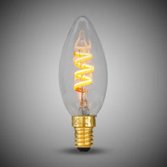 3W CANDLE C35 Dim to warm E14 Clear LED Bulb - SE Home