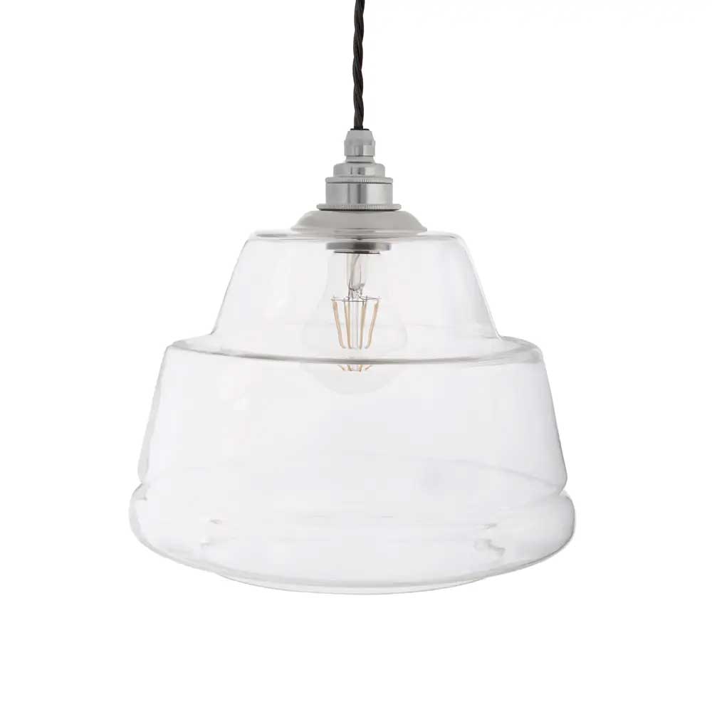 James Step Glass Pendant Light - Nickel - SE Home