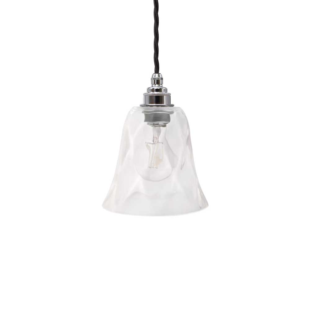 Rosetti Dapple Clear Glass Pendant Light - Nickel - SE Home