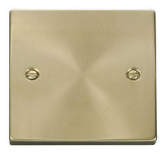 Satin Brass - White Inserts Satin Brass 1 Gang Blank Plate