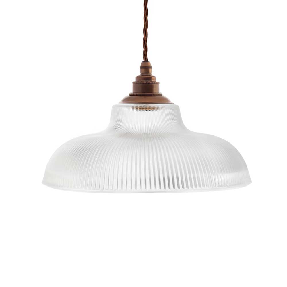 Austen Frosted Glass Pendant Light - Old English Brass