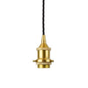Polished Brass Decorative Bulb Holder with Black Round Cable - SE Home