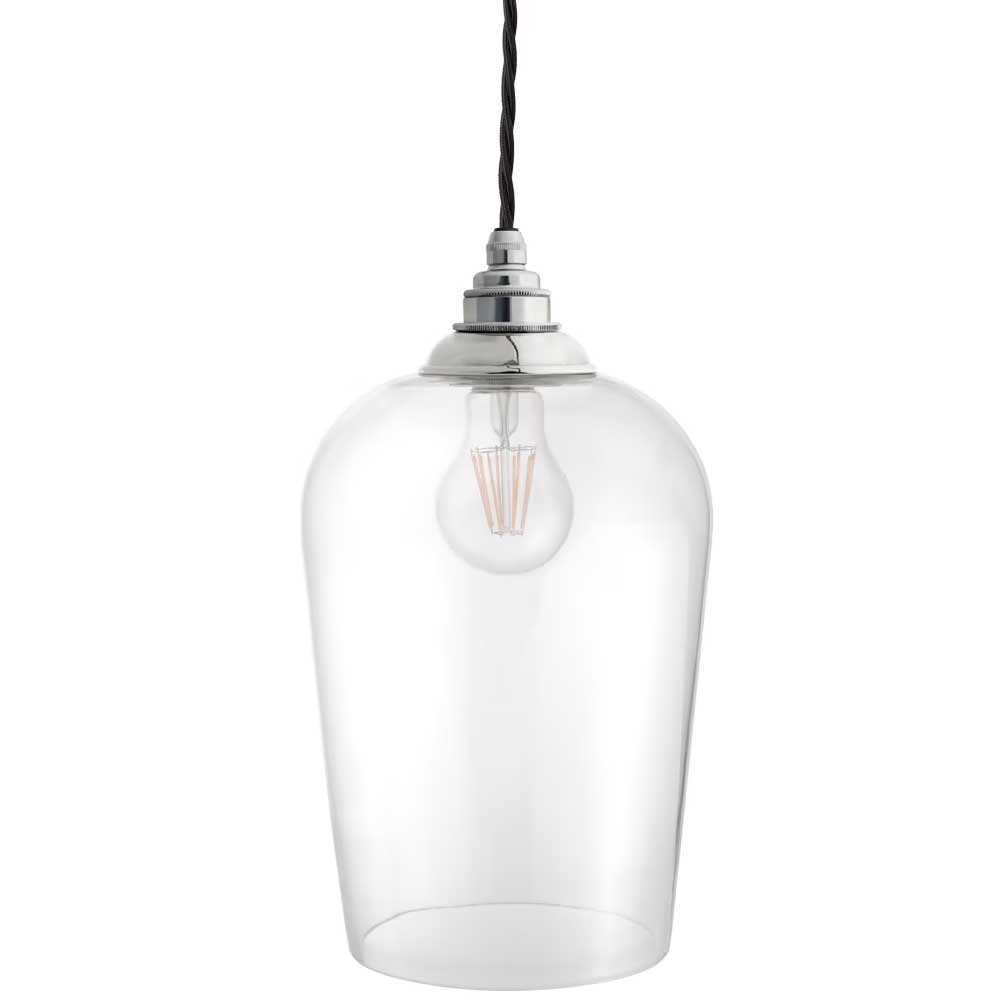 Milton Clear Glass Pendant Light - Nickel - SE Home