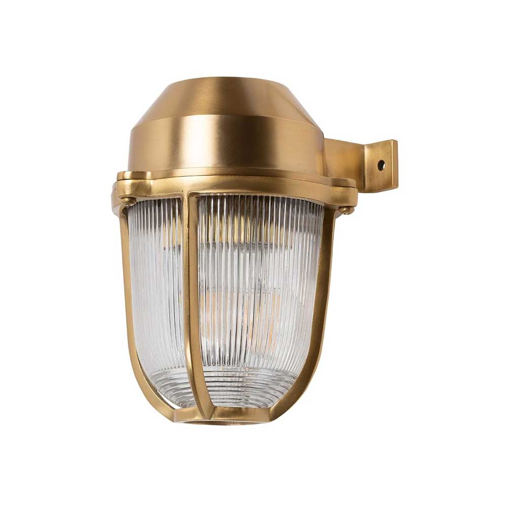 Hopkin Lacquered Brass IP66 Prismatic Glass Light - The Outdoor & Bathroom Collection