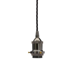 Black Nickel Decorative Bulb Holder with Black Twisted Cable