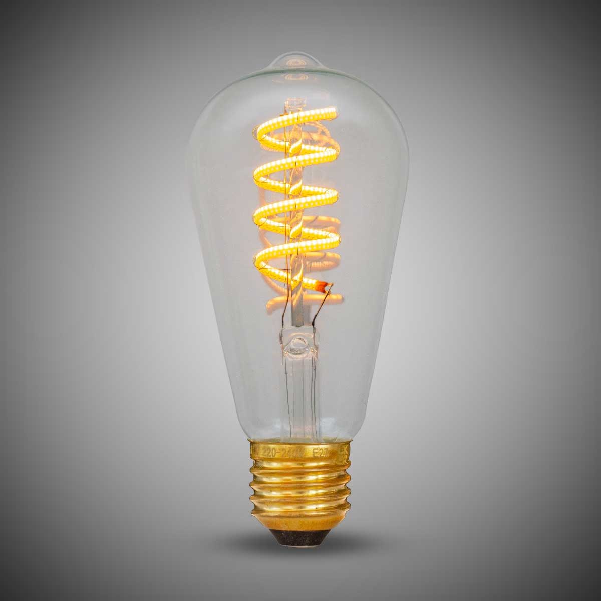 7W Edison ST64 Dim to warm E27 Clear LED Bulb - SE Home