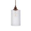 Henley Cylinde Glass Pendant Light with Small Cap - Old English Brass
