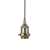 Brushed Chrome Decorative Bulb Holder with Grey Twisted Cable - SE Home