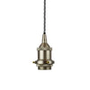 Brushed Chrome Decorative Bulb Holder with Grey Twisted Cable