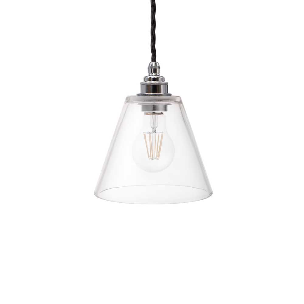 Rosetti Clear Glass Pendant Light - Nickel - SE Home