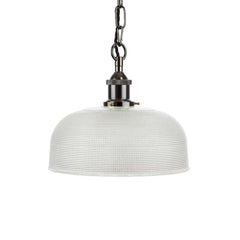 Du Maurier Prismatic Stepped Dome Glass Pendant Light - Black Nickel - SE Home