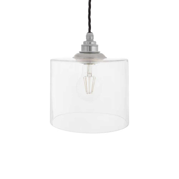 Lowell Petite Clear Glass Pendant Light - Nickel - SE Home