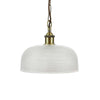 Du Maurier Prismatic Stepped Dome Glass Pendant Light - Antique Brass - SE Home
