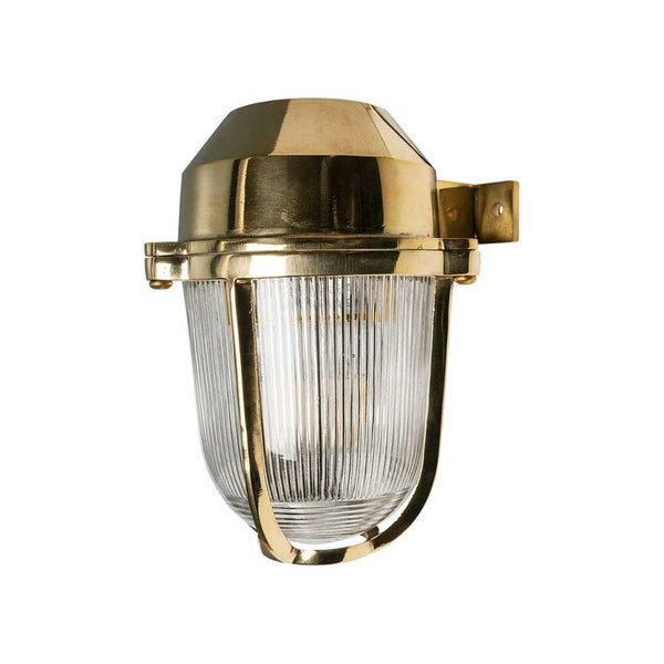 Hopkin Polished Brass IP66 Prismatic Glass Light - The Outdoor & Bathroom Collection