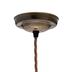 Fluted Fan Glass Pendant Light - Old English Brass