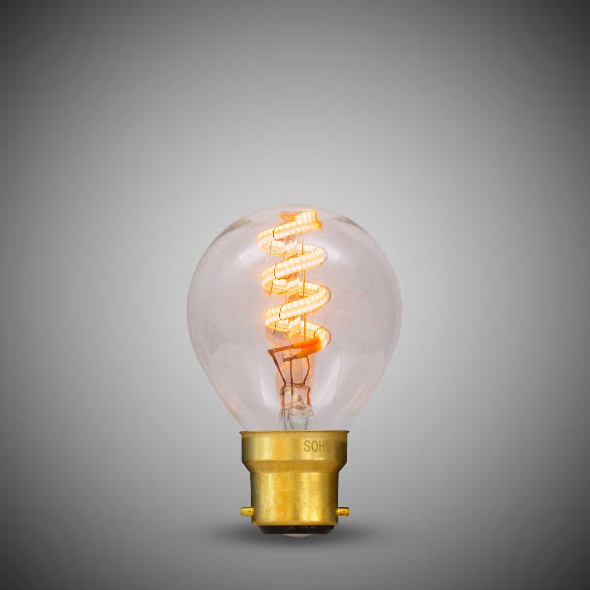 3W Golfball G45 Dim to warm B22 Clear LED Bulb - SE Home