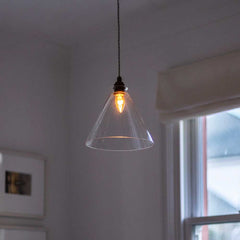 Thomas Clear Glass Pendant Light - Old English Brass - SE Home
